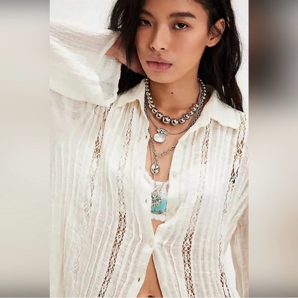 Free People Mila Buttondown Shirt - Picture 7 of 12